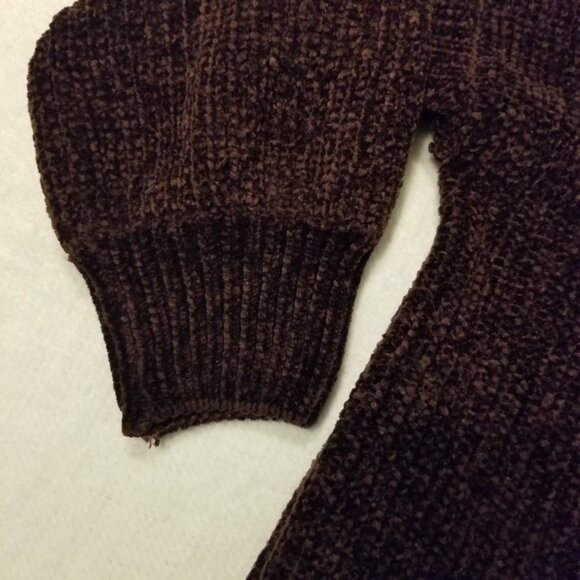 Velvet Purple Slouchy Open Chunky Knit Cardigan Sweater Soft Warm & Cozy Medium - Picture 11 of 14